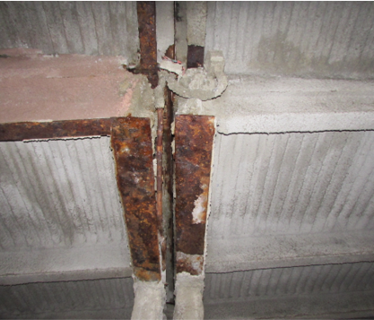structrual deficiencies in steel caused by water damage
